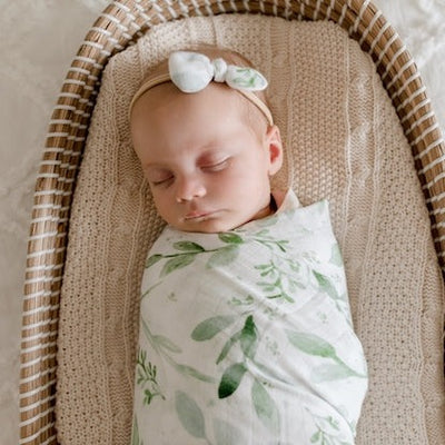 Evergreen Muslin Baby Bow Headband | Soften Baby Girl Headband 