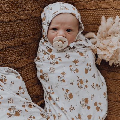 Wholesale Desert Daisy Bamboo Jersey Swaddle Wrap (larger print)