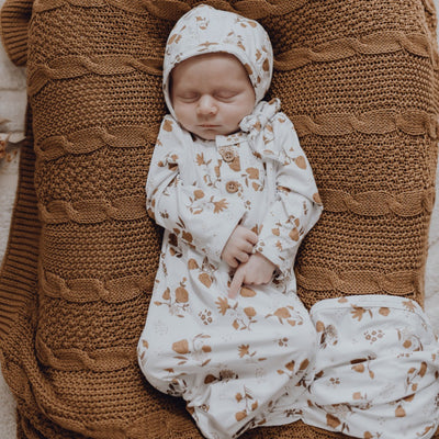 Desert Daisy Knotted Baby Gown | Newborn Baby Gowns | Australia