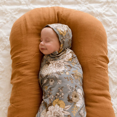 Wholesale Indigo Blooms Jersey Baby Bonnet | Baby Bonnet Newborn | Australia