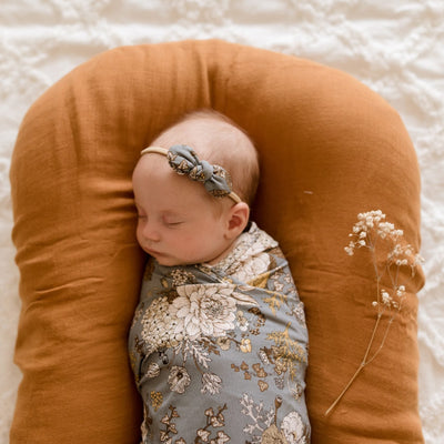 Wholesale Indigo Blooms Jersey Baby Girl Bow Headband | Australia