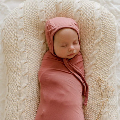 Mauve Rose Jersey Bonnet | Baby Girl Bonnet | Australia