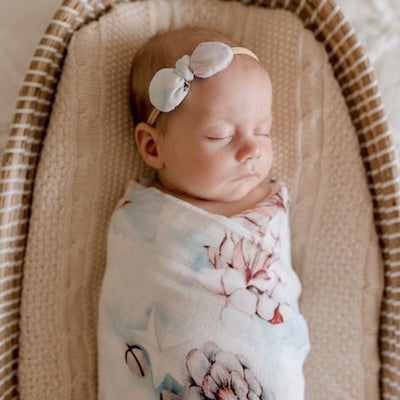 Aspen Muslin Baby Girl Headband | Kids Hair Accessories | Baby Bow