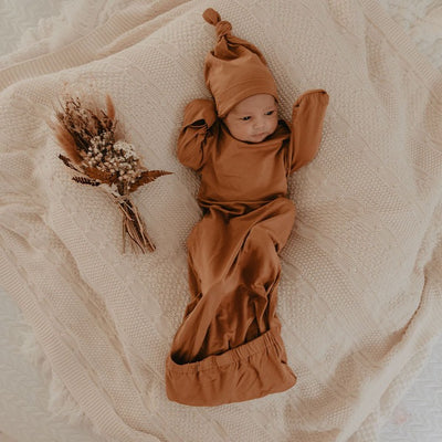  Desert Bronze Elastic Baby Gown | Nightgown Baby | Australia