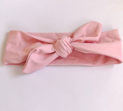 Hannah Topknot Headband Solid Color Pink UPF 50+ 2 Sizes | Baby Headband