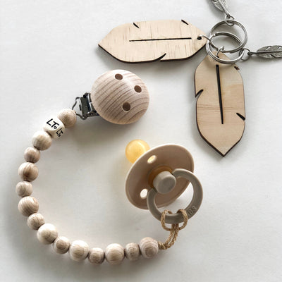 Simply Raw Baby Wooden Soother Chain | Baby Dummy Chain Australia - lunastreasures